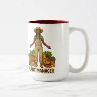 Caneca De Café Em Dois Tons Gerente de Planta Mulher Negra