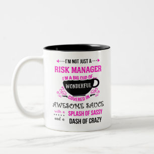 Caneca De Café Em Dois Tons Gerente de Riscos Maravilhoso, Fantástico Sassy