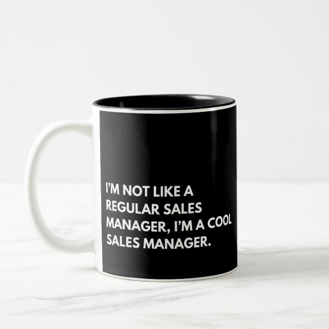 Caneca De Café Em Dois Tons Gerente de Vendas Dito Divertido (Esquerda)