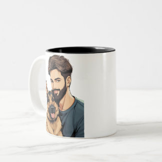 Caneca De Café Em Dois Tons German shepherd