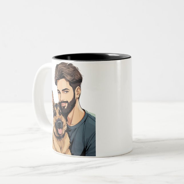 Caneca De Café Em Dois Tons German shepherd (Frente Esquerda)