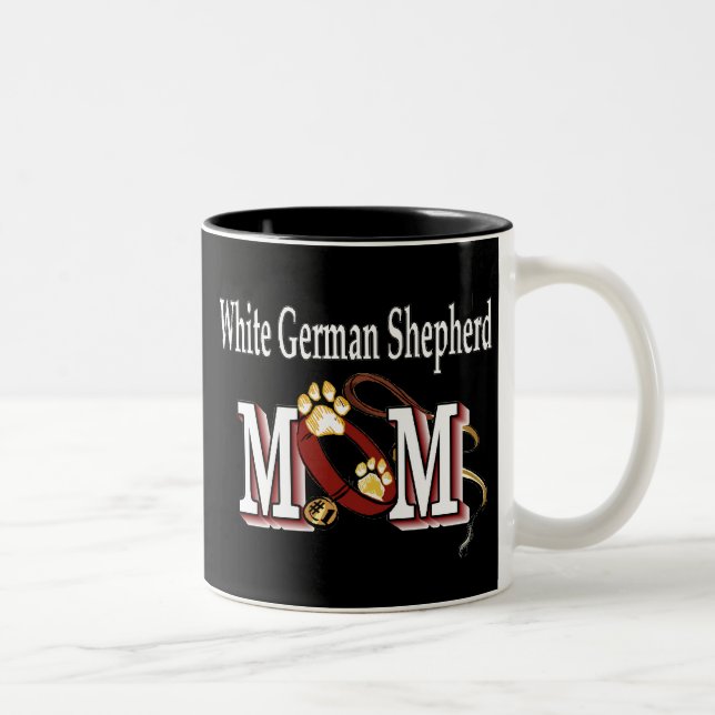 Caneca De Café Em Dois Tons German shepherd branco, mamãe Mug (Direita)