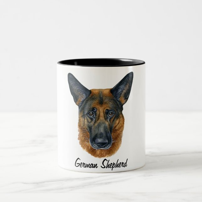 Caneca De Café Em Dois Tons German shepherd cotovelo (Centro)