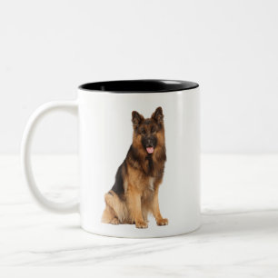 Caneca De Café Em Dois Tons German shepherd,design de hetero de enrolador, cão