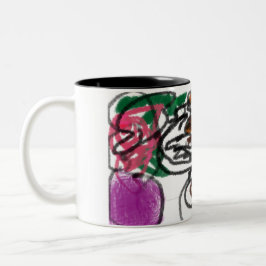 Caneca De Café Em Dois Tons GERMAN SHEPHERD e ROSAS