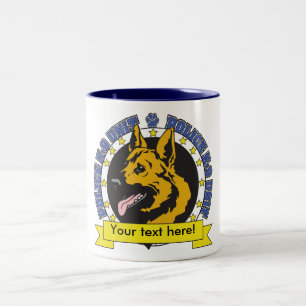 Caneca De Café Em Dois Tons German shepherd K9