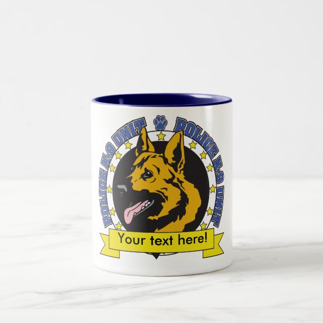 Caneca De Café Em Dois Tons German shepherd K9 (Centro)