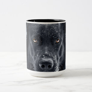 Caneca De Café Em Dois Tons German shepherd Preto