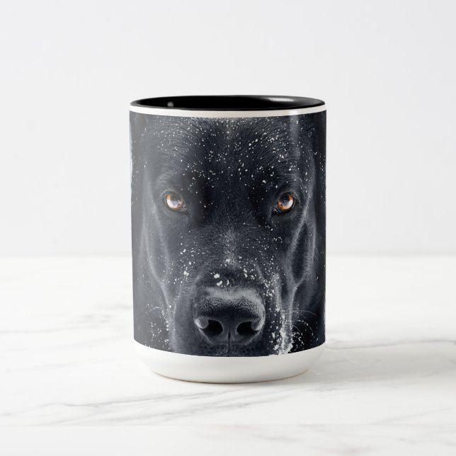 Caneca De Café Em Dois Tons German shepherd Preto (Centro)