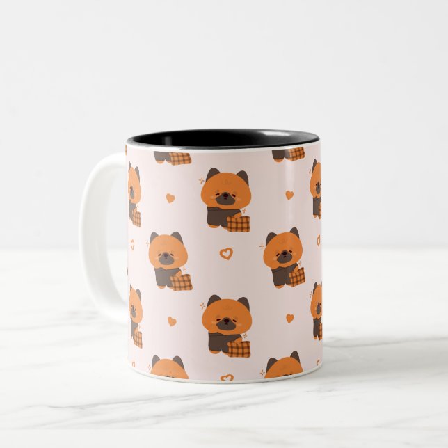 Caneca De Café Em Dois Tons German shepherd Sonolento (Frente Esquerda)