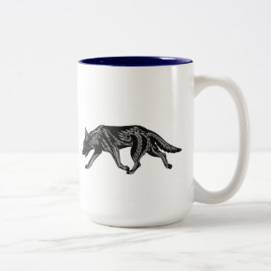 Caneca De Café Em Dois Tons German shepherd tribais