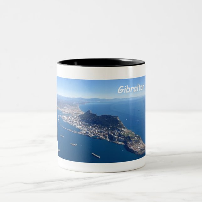 Caneca De Café Em Dois Tons Gibraltar a partir do ar (Centro)