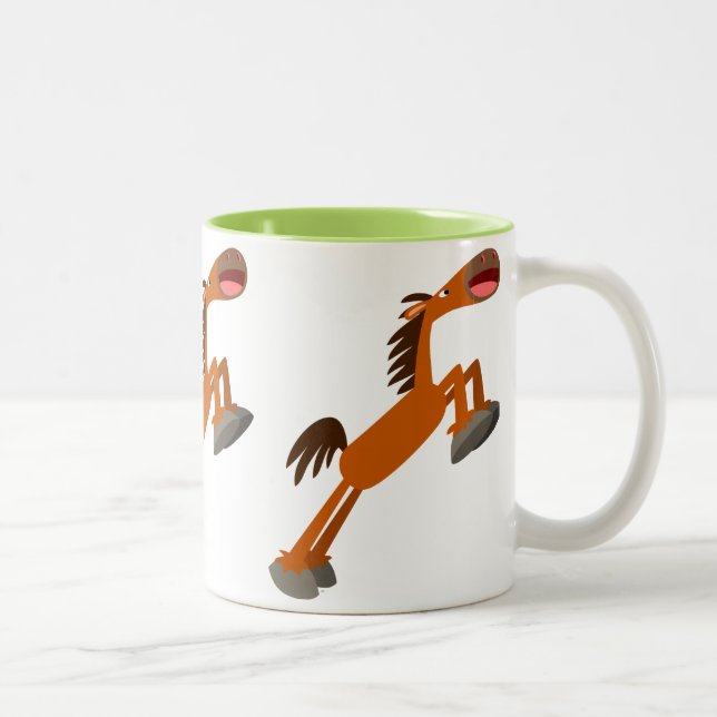 Caneca De Café Em Dois Tons Giddyup, Horsey! Cartoon Horse Mug (Direita)