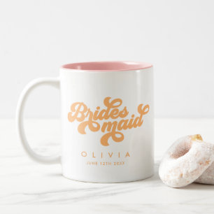 Caneca De Café Em Dois Tons Gift de Bridesmaid Personalizada do Retro Boho Dai