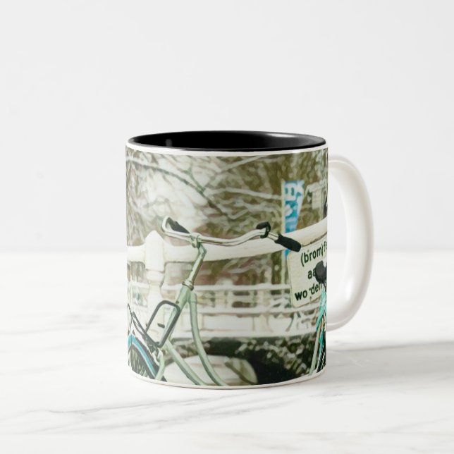 Caneca De Café Em Dois Tons Gift for cycling lover (Frente Esquerda)