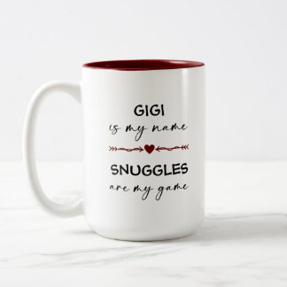 Caneca De Café Em Dois Tons Gigi é o meu nome Snuggles são o meu presente de f