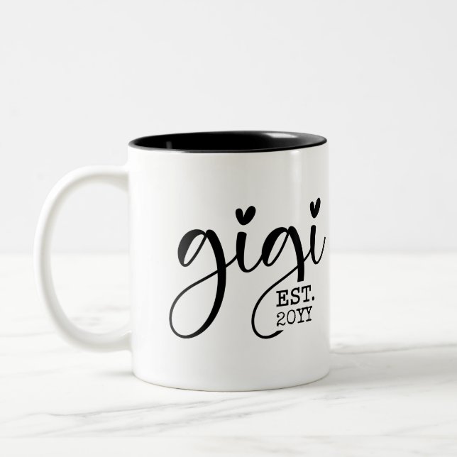 Caneca De Café Em Dois Tons Gigi Estabelecida | Presente para vovó (Esquerda)