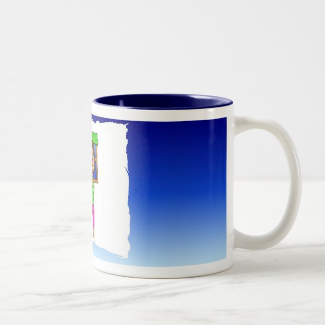 Caneca De Café Em Dois Tons Gigi que cozinha o azul (Direita)