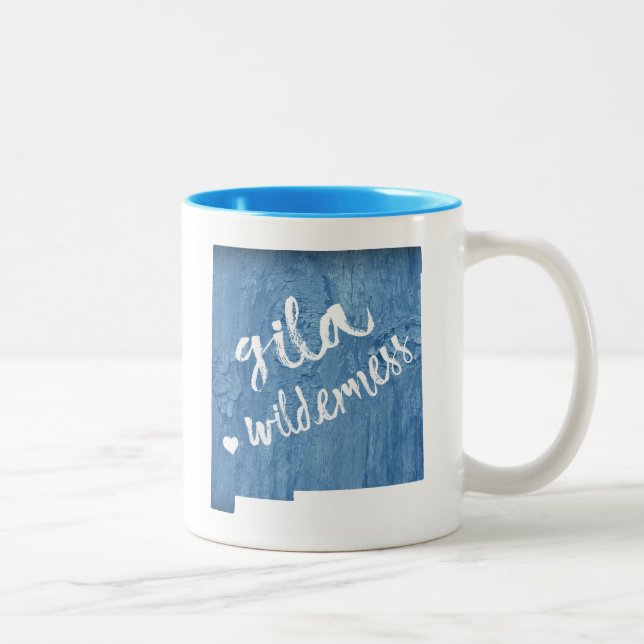 Caneca De Café Em Dois Tons Gila Wilderness Novo México Madeira Grain (Direita)