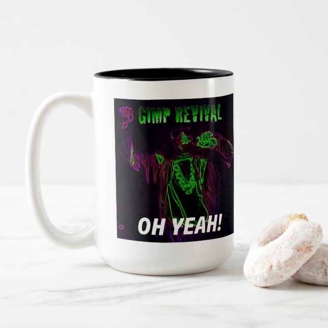Caneca De Café Em Dois Tons Gimp Revival 2 Sided Chug Mug (Com Donut)