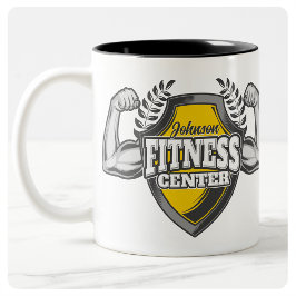 Caneca De Café Em Dois Tons Ginásio de Malhação Muscular