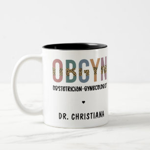 Caneca De Café Em Dois Tons Ginecologista Obstetrícia Personalizada