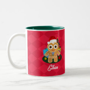 Caneca De Café Em Dois Tons Ginger Bread Man Red On Red Diamond