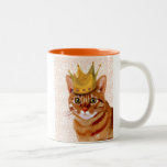 Caneca De Café Em Dois Tons Ginger Cat com Retrato Coroa<br><div class="desc">Pets</div>
