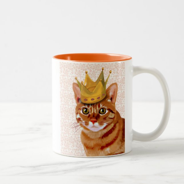 Caneca De Café Em Dois Tons Ginger Cat com Retrato Coroa (Direita)