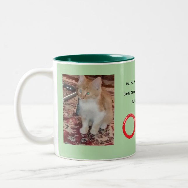 Caneca De Café Em Dois Tons Ginger Cat Whimsical Christmas  (Esquerda)