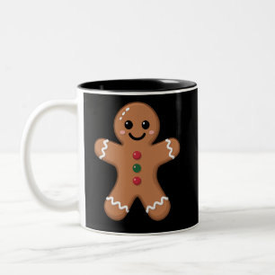 Caneca De Café Em Dois Tons Gingerbird Man Christmas Cookie Baking Holiday