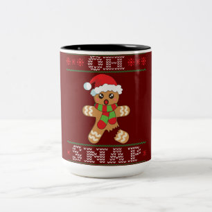 Caneca De Café Em Dois Tons Gingerbird Man Shirt Gift Oh Snap Christmas Ugt