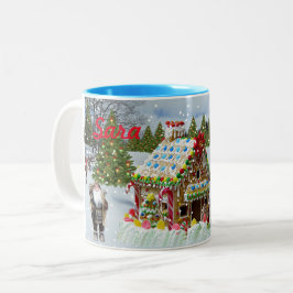 Caneca De Café Em Dois Tons GINGERBREAD HOUSE PERSONALIZADO MÚG DE CAFÉ DE Doi