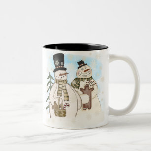 CANECA DE CAFÉ EM DOIS TONS GINGERBREAD SNOWMAN