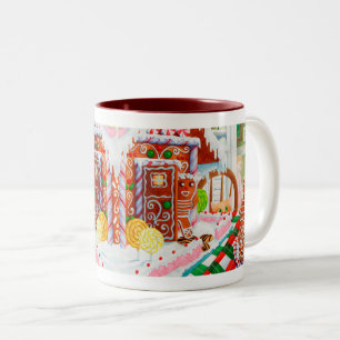 Caneca De Café Em Dois Tons GINGERBREAD SURPRISE Maroon Mug de dois tons