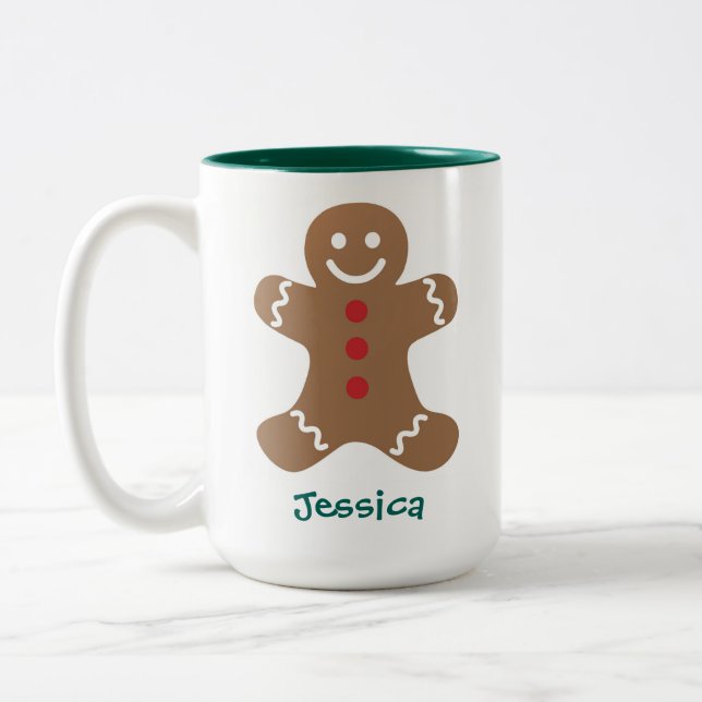 Caneca De Café Em Dois Tons Gingerpão bonito personalizado (Esquerda)