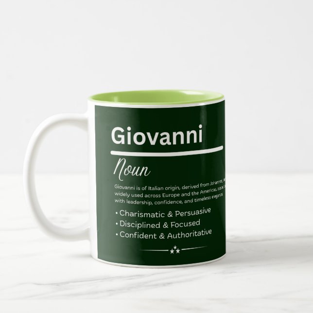 Caneca De Café Em Dois Tons Giovanni Personalized Name (Esquerda)