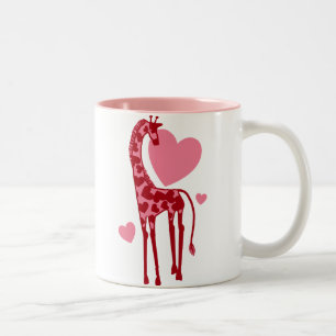 Caneca De Café Em Dois Tons Girafa Com Amor