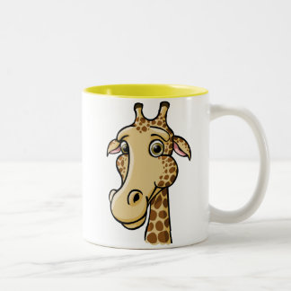 Caneca De Café Em Dois Tons Girafa dos desenhos animados