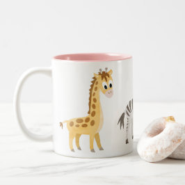 Caneca De Café Em Dois Tons Girafa e zebra do amante dos animais