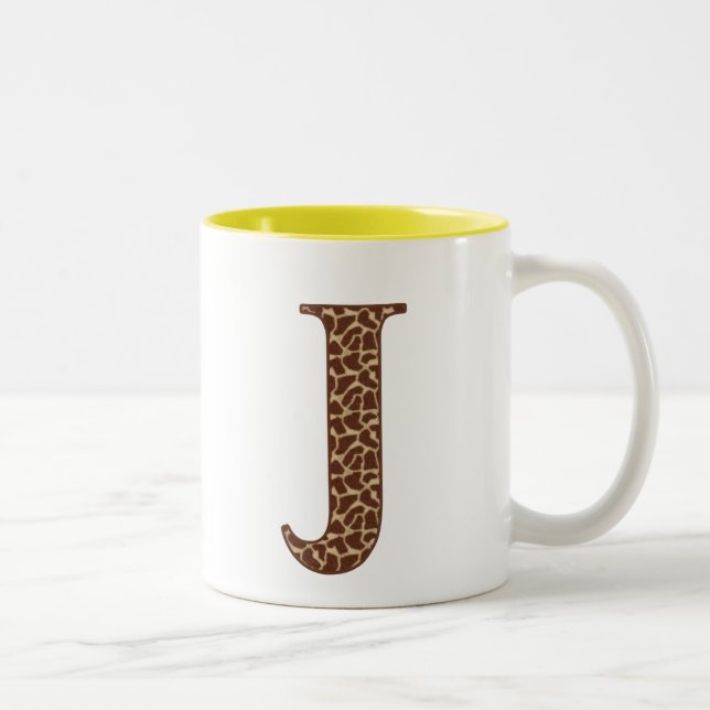 Caneca De Café Em Dois Tons Girafa J (Direita)