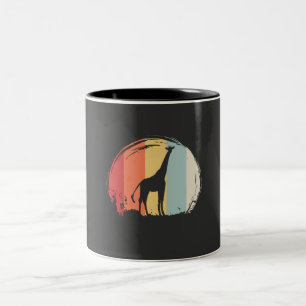 Caneca De Café Em Dois Tons Girafa Vintage