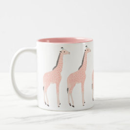 Caneca De Café Em Dois Tons Girafas Confiantes