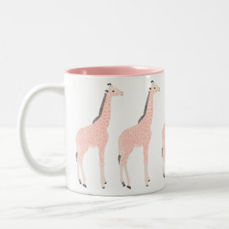 Caneca De Café Em Dois Tons Girafas Confiantes