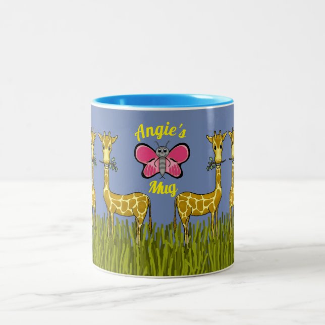 Caneca De Café Em Dois Tons Girafas e o mug de borboleta (Centro)