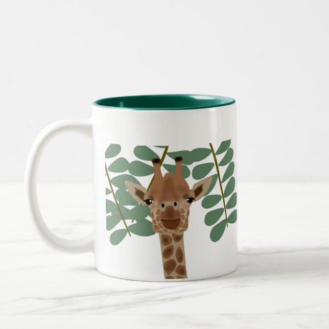 Caneca De Café Em Dois Tons Girafas Mug (Esquerda)