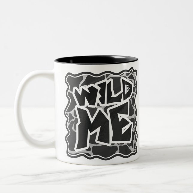 Caneca De Café Em Dois Tons Giraffe Black and Light Cinza (Esquerda)