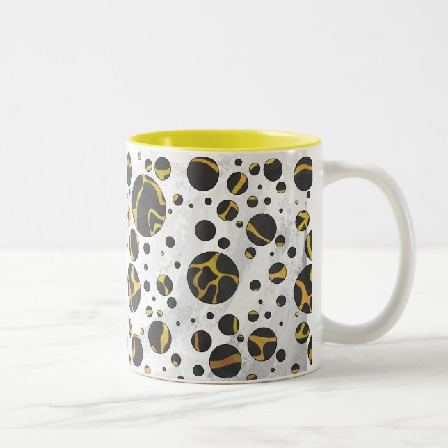 Caneca De Café Em Dois Tons Giraffe Brown e Impressão Amarelo (Direita)