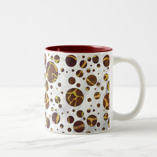 Caneca De Café Em Dois Tons Giraffe Brown e Impressão Amarelo