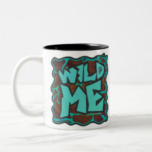 Caneca De Café Em Dois Tons Giraffe Brown e Teal Impressão